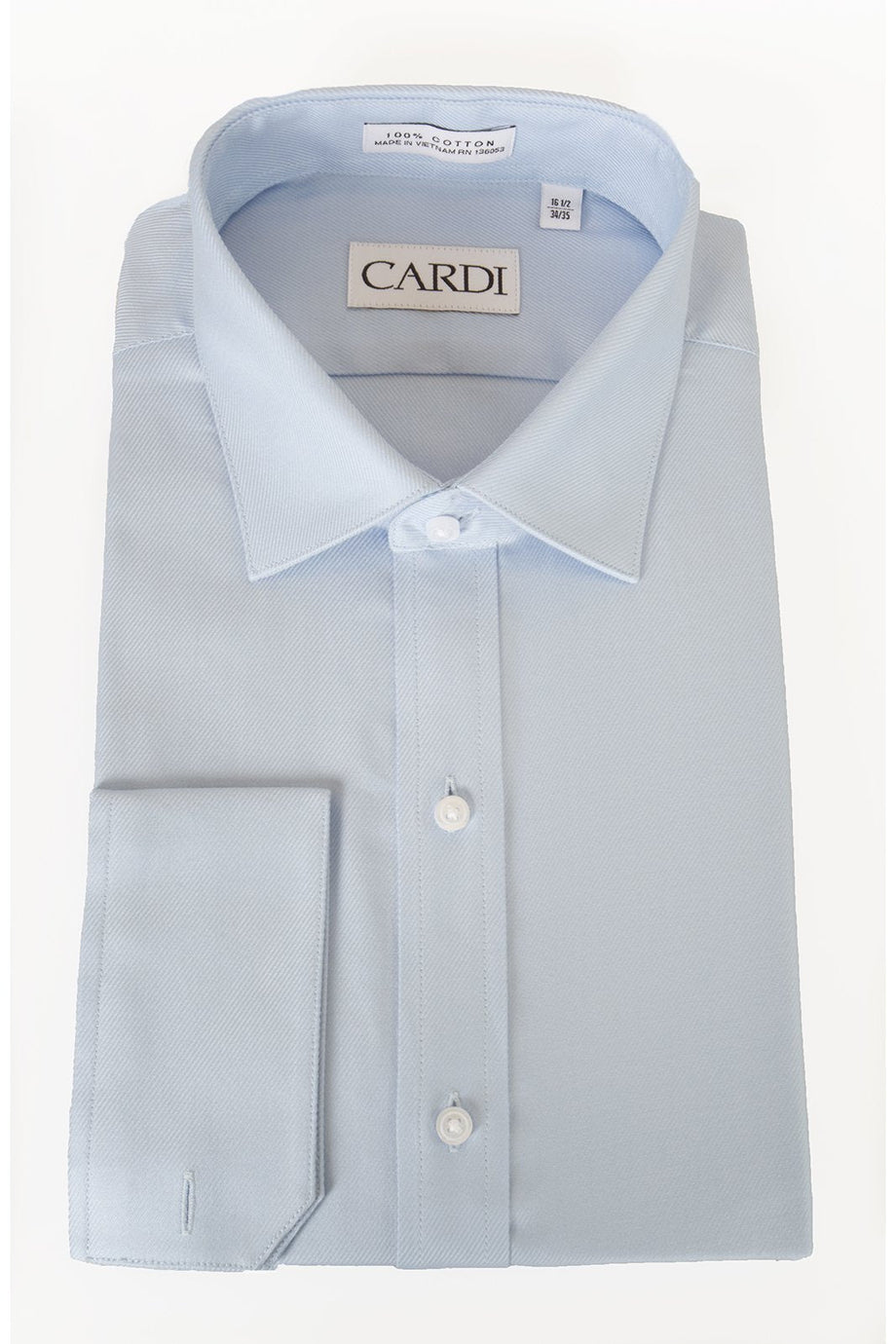 Cardi "Jamison" Blue Twill Spread Collar Dress Shirt