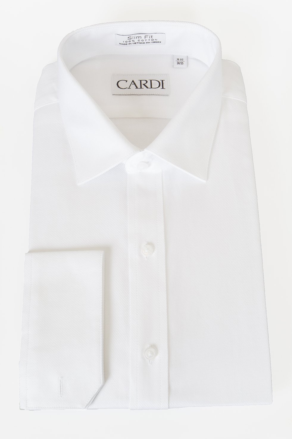 Cardi Jamison White Twill Spread Collar Dress Shirt 21 36-37 Modern Cardi Jamison White Twill Spread Collar Dress Shirt 21 36-37 Modern