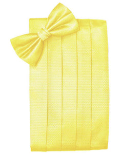 Lemon Herringbone Cummerbund