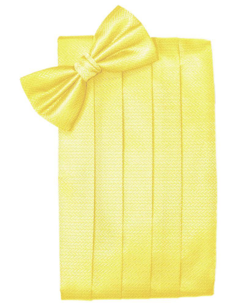 Lemon Herringbone Cummerbund