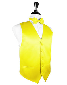 Lemon Luxury Satin Tuxedo Vest