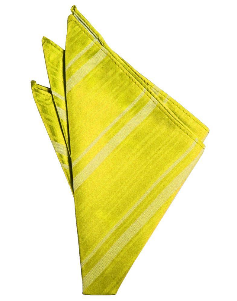 Cardi Lemon Striped Satin Pocket Square