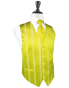 Lemon Striped Satin Tuxedo Vest