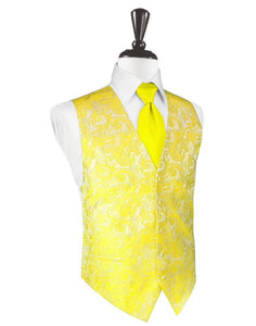 Lemon Tapestry Tuxedo Vest