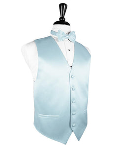 Light Blue Luxury Satin Tuxedo Vest