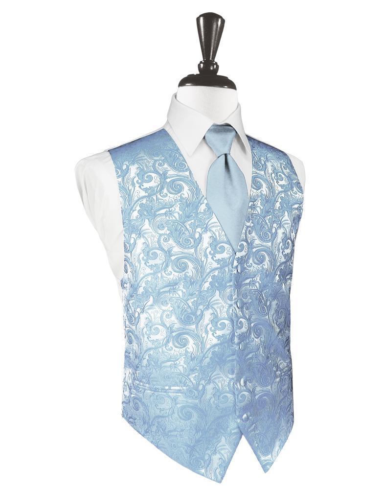 Light Blue Tapestry Tuxedo Vest