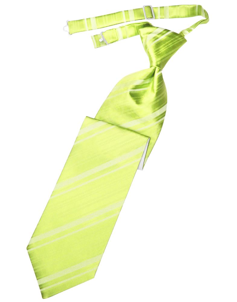 Cardi Lime Striped Satin Kids Necktie