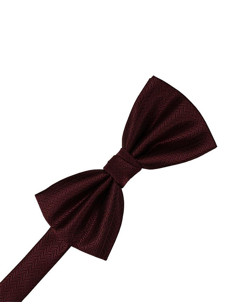 Merlot Herringbone Bow Tie
