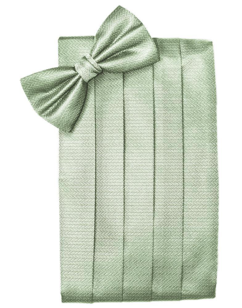 Mint Herringbone Cummerbund