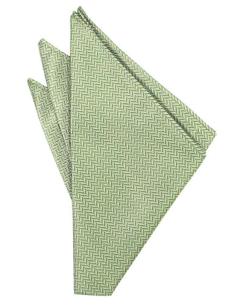 Cardi Mint Herringbone Pocket Square