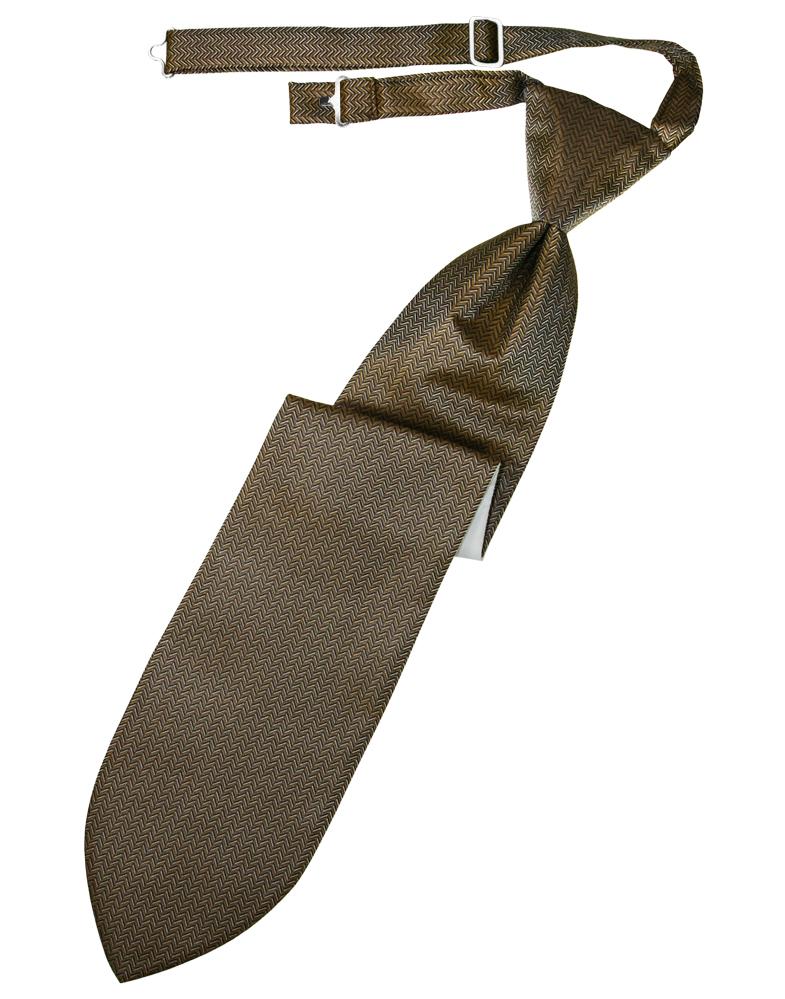 Cardi Mocha Herringbone Kids Necktie