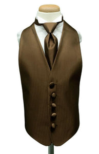 Cardi Mocha Herringbone Kids Tuxedo Vest