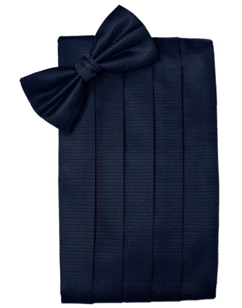 Navy Herringbone Cummerbund