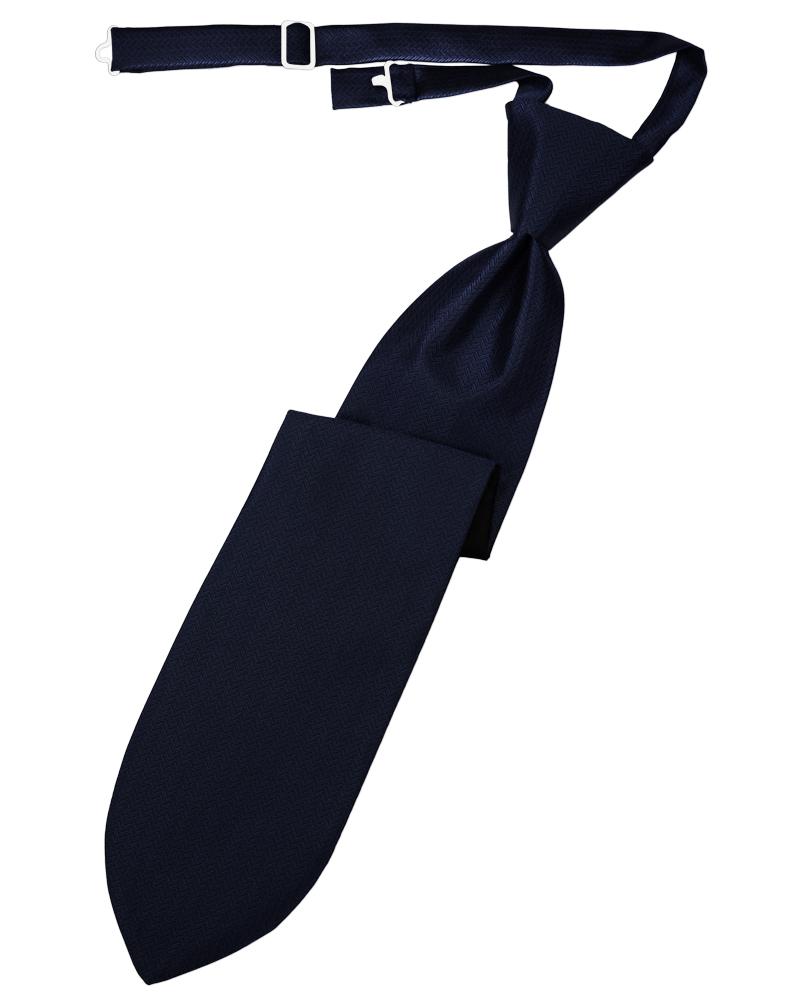 Cardi Navy Herringbone Kids Necktie