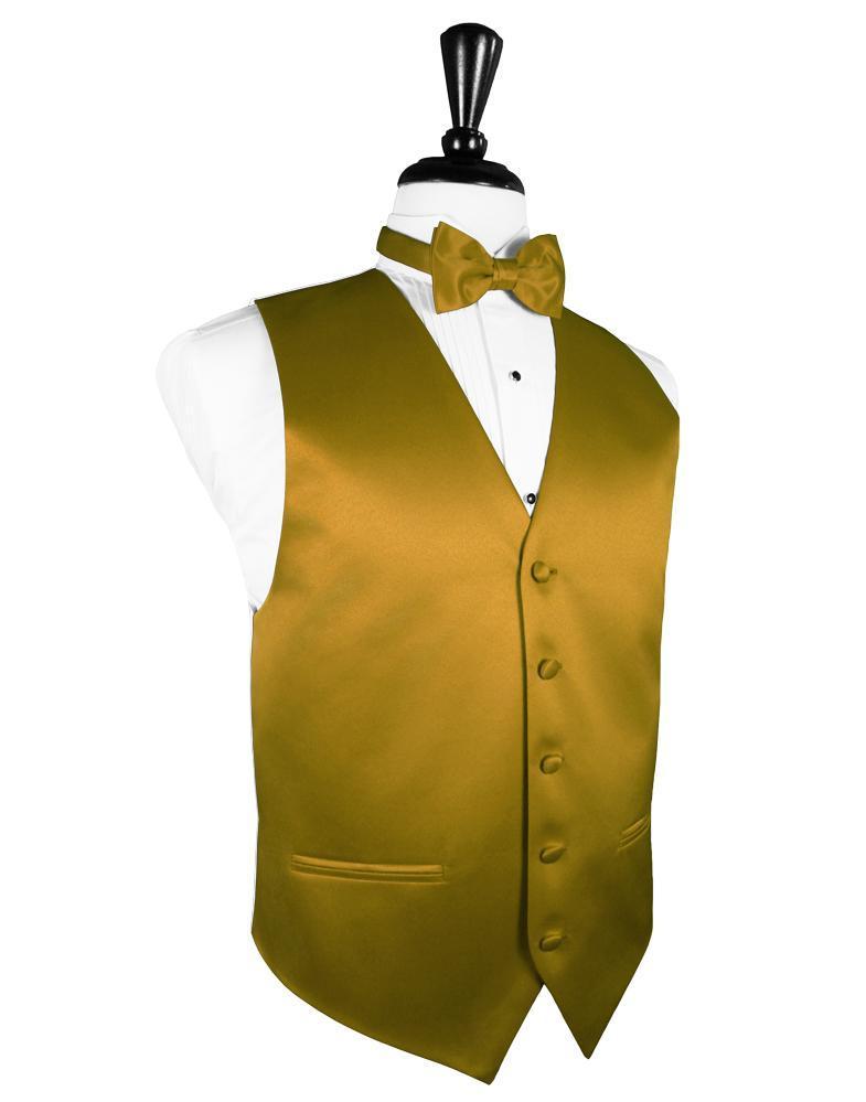 New Gold Luxury Satin Tuxedo Vest
