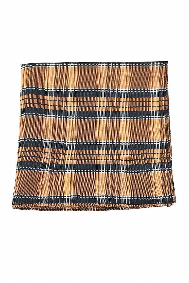 Cardi Orange Madison Plaid Pocket Square