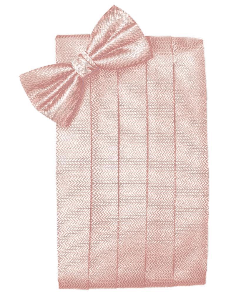 Peach Herringbone Cummerbund