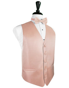 Peach Herringbone Tuxedo Vest