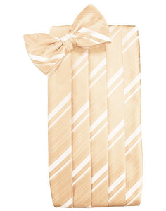 Cardi Peach Striped Satin Cummerbund