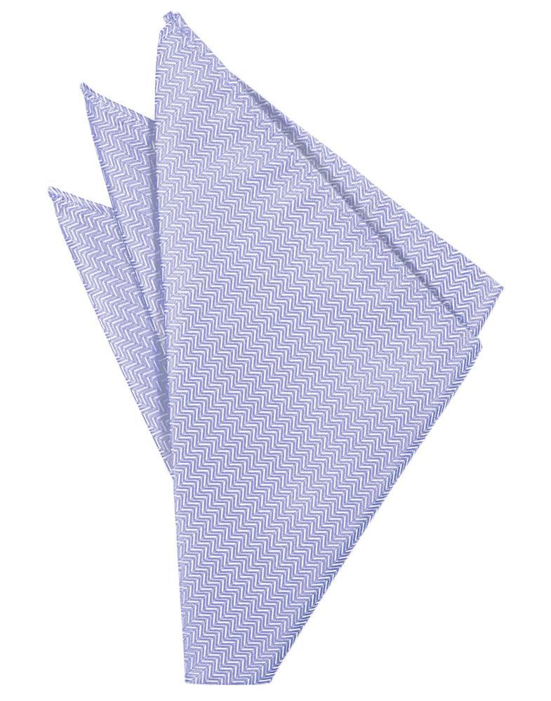 Cardi Periwinkle Herringbone Pocket Square