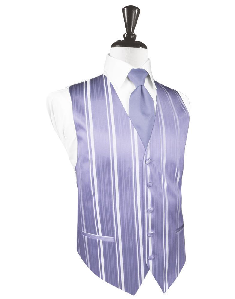Periwinkle Striped Satin Tuxedo Vest