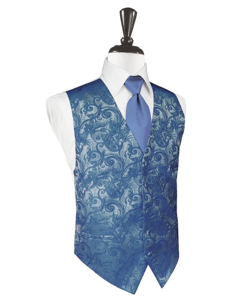 Periwinkle Tapestry Tuxedo Vest