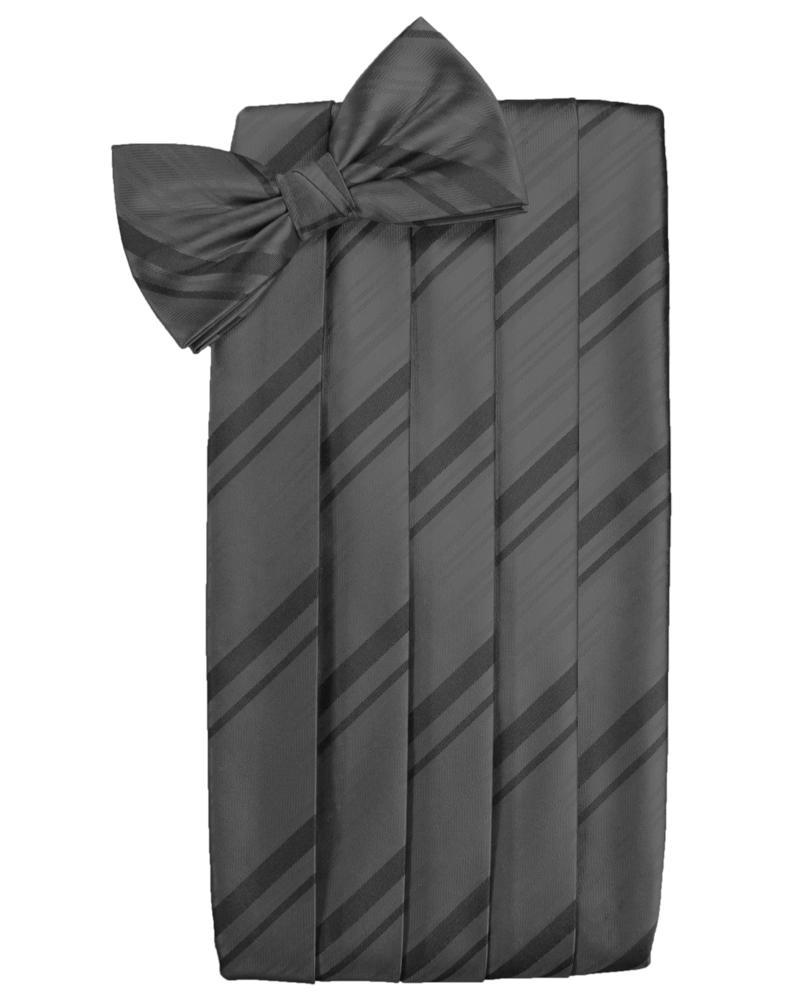 Cardi Pewter Striped Satin Cummerbund