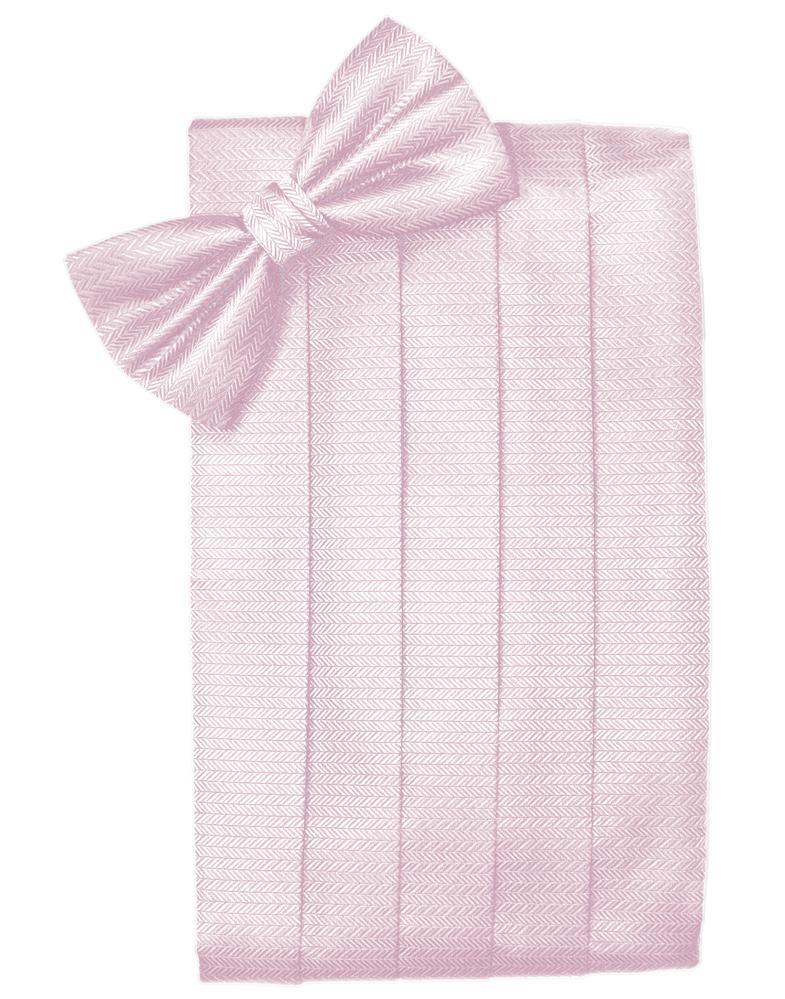 Pink Herringbone Cummerbund