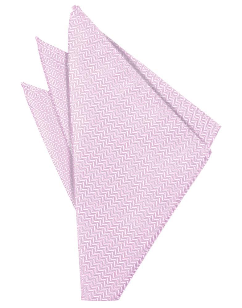 Cardi Pink Herringbone Pocket Square