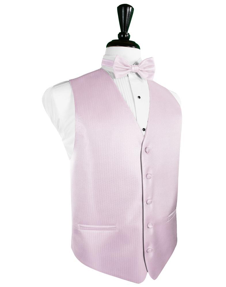 Pink Herringbone Tuxedo Vest