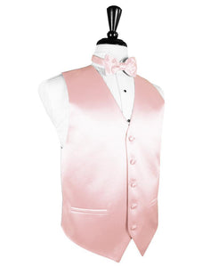 Pink Luxury Satin Tuxedo Vest