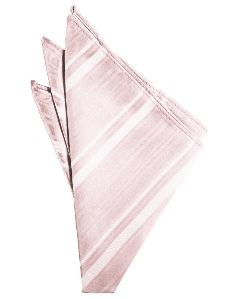 Cardi Pink Striped Satin Pocket Square