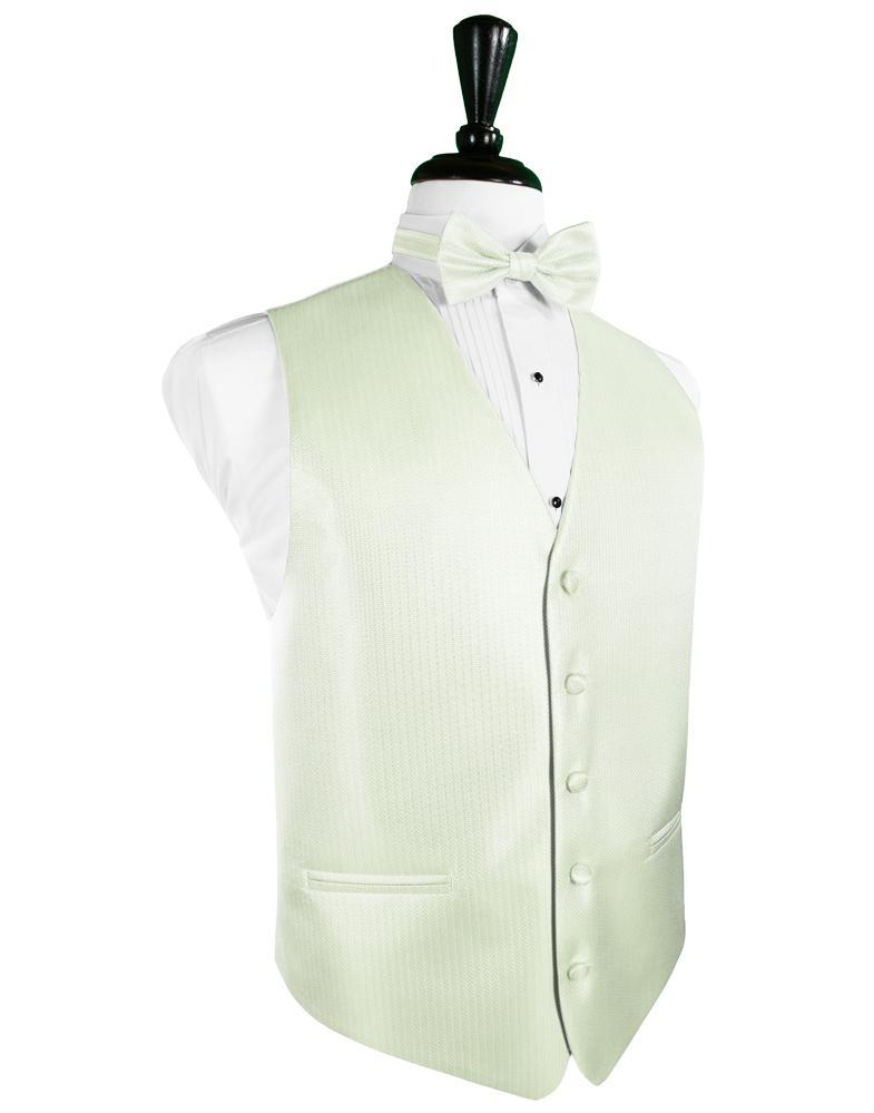 Pistachio Herringbone Tuxedo Vest