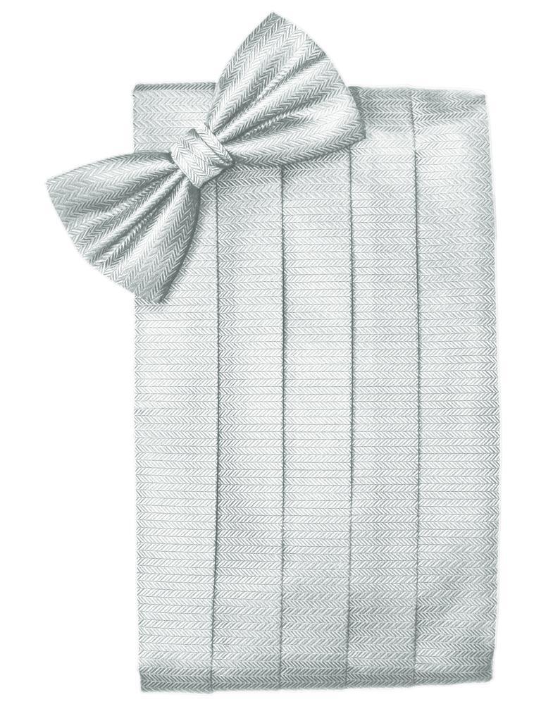 Platinum Herringbone Cummerbund