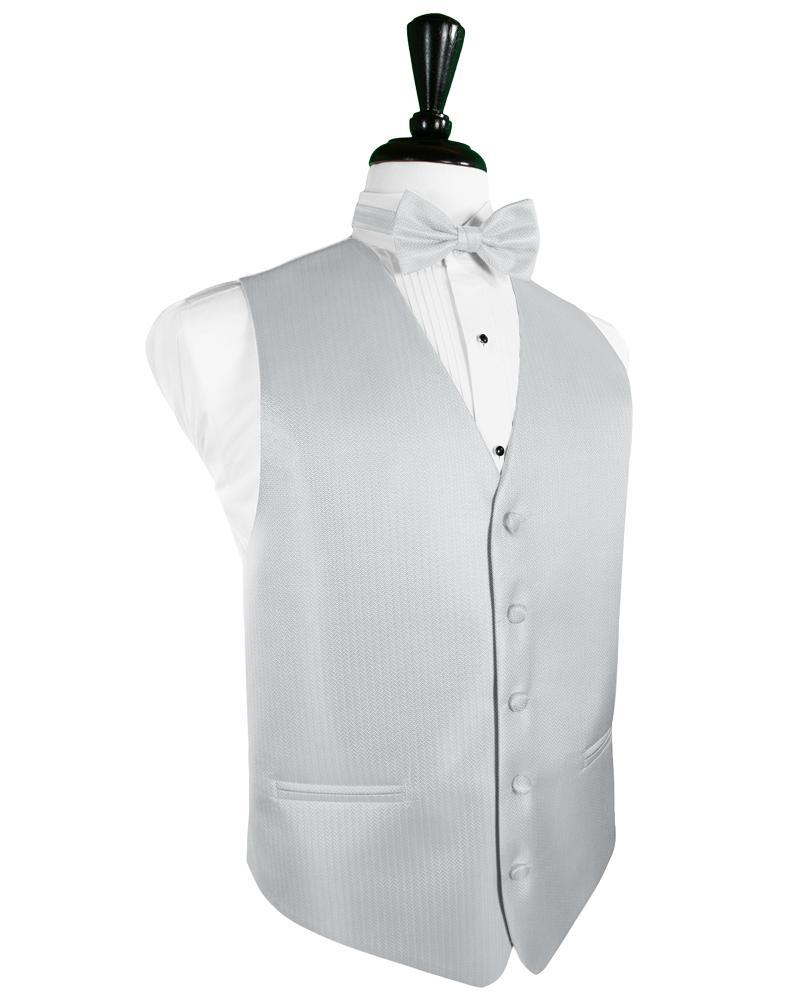 Platinum Herringbone Bow Tie Platinum Herringbone Bow Tie