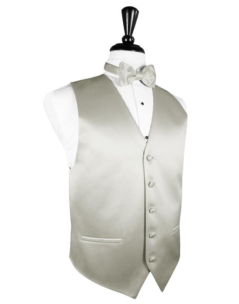 Platinum Luxury Satin Tuxedo Vest