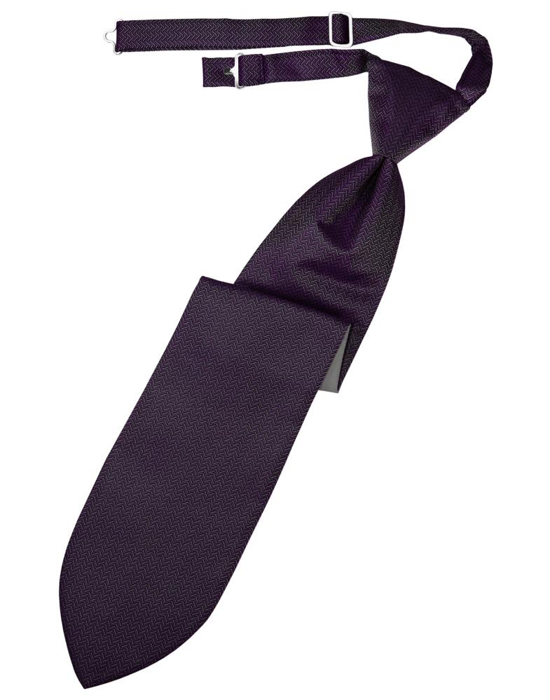 Cardi Plum Herringbone Kids Necktie