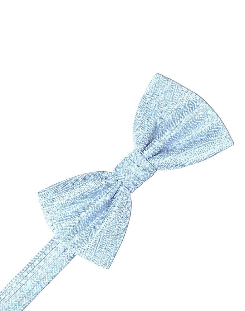 Powder Blue Herringbone Bow Tie