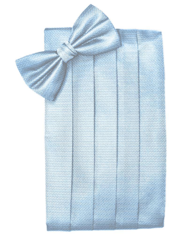 Powder Blue Herringbone Cummerbund