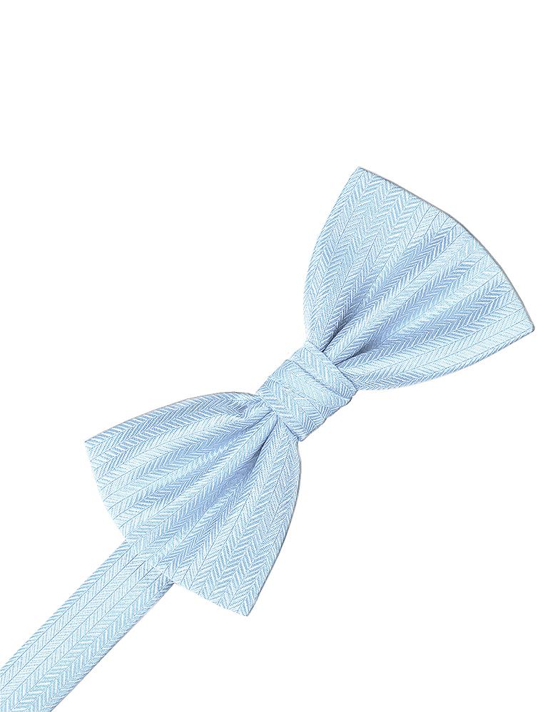 Cardi Powder Blue Herringbone Kids Bow Tie