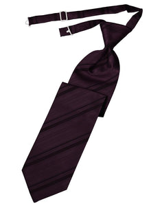 Cardi Pre-Tied Berry Striped Satin Necktie