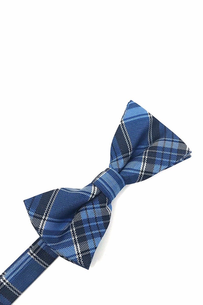 Blue Madison Plaid Bow Tie