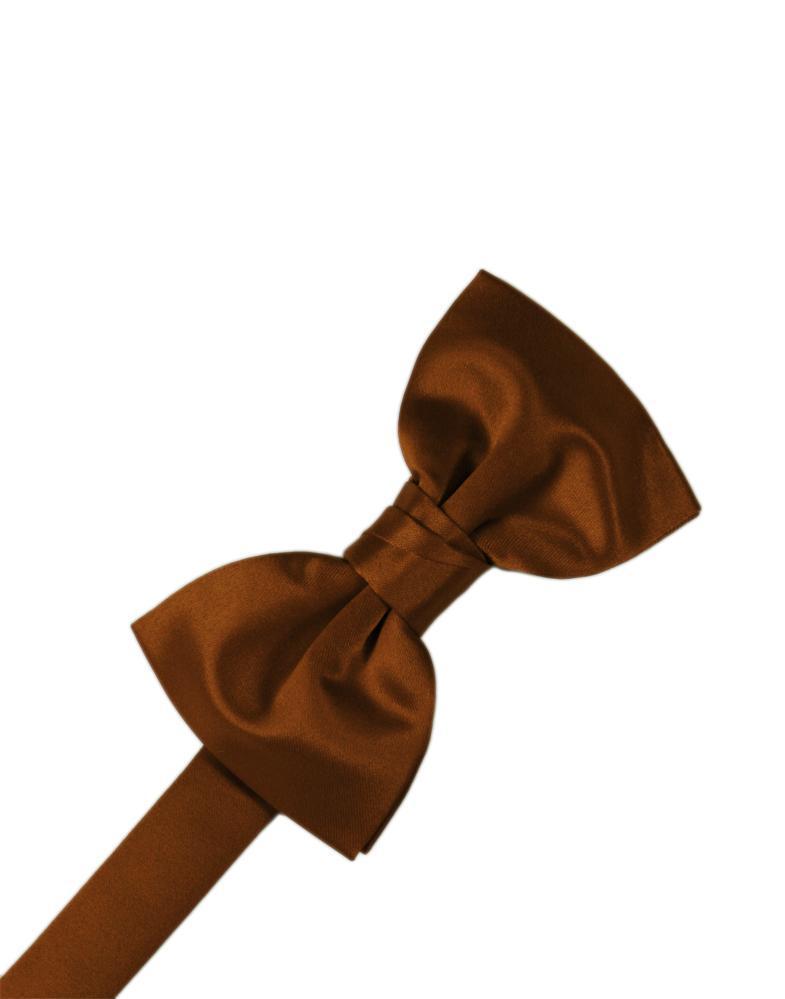 Cognac Luxury Satin Bow Tie