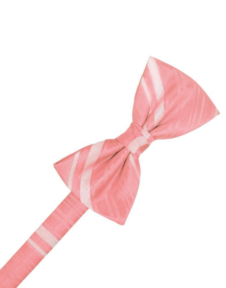 Coral Reef Striped Satin Bow Tie