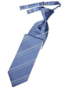 Cardi Pre-Tied Cornflower Striped Satin Necktie