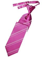 Cardi Pre-Tied Fuchsia Striped Satin Necktie