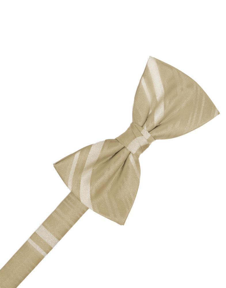 Golden Striped Satin Bow Tie