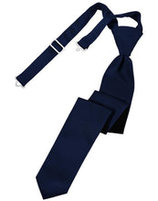 Cardi Pre-Tied Marine Luxury Satin Skinny Necktie