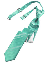 Cardi Pre-Tied Mermaid Striped Satin Skinny Necktie