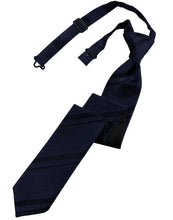 Cardi Pre-Tied Midnight Blue Striped Satin Skinny Necktie